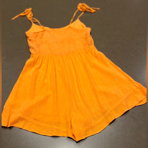 Lush Orange Romper Sz: S - Picture 6 of 7